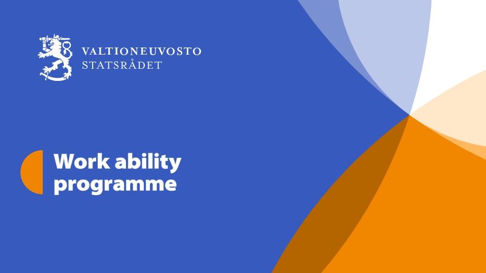 Work ability programme - Ministry of Social Affairs and Health