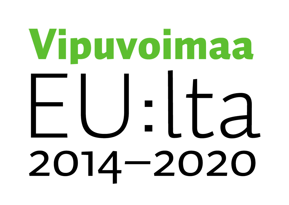 Ylhäällä vihreällä teksti Vipuvoimaa. Sen alla mustalla teksti EU:lta 2014 - 2020