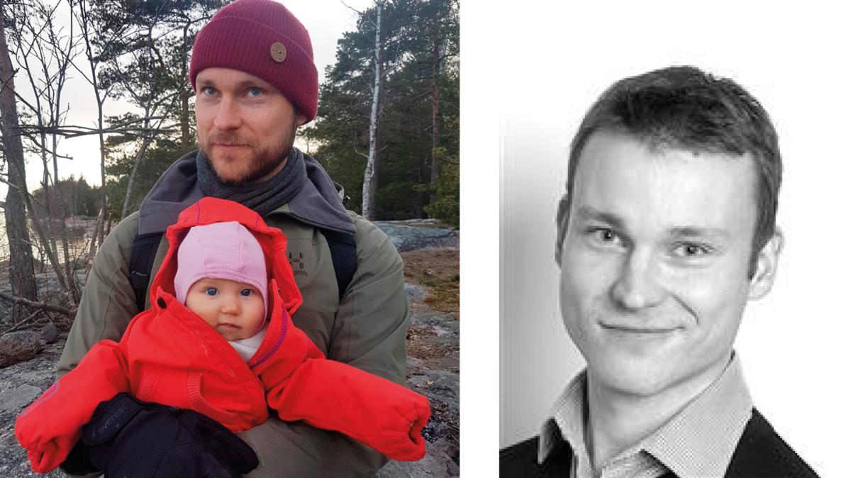 Tapio Isolankila lapsensa kanssa retkellä ja kasvokuvassa